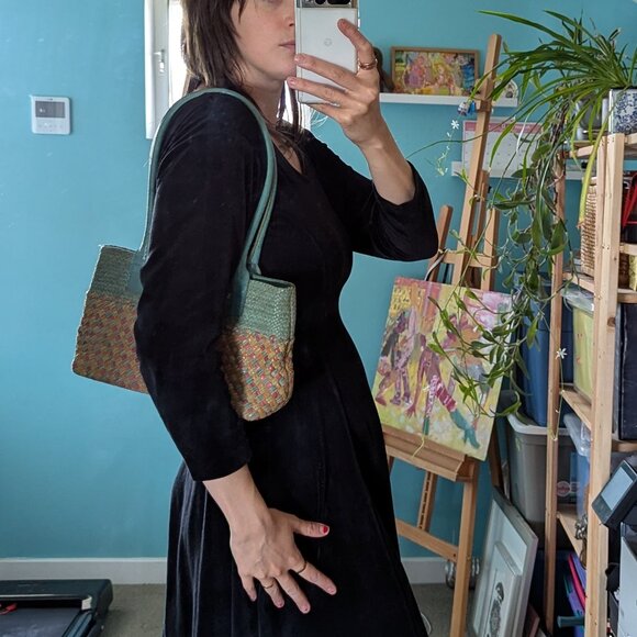 Stunning Spring multi-colours shoulder leather bag - Picture 10 of 12